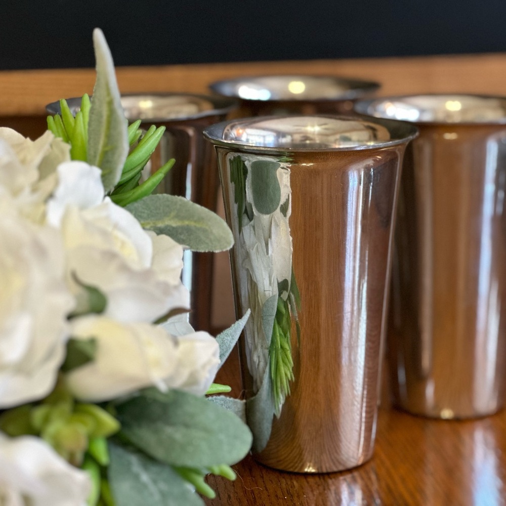 Set of 4 Vintage Standish Pewter Tumblers / Julep Cups